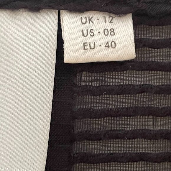 Anthropologie HD in Paris Black Boxy-Cut Blouse, Vertical Stripe, 3/4 Sleeve, 8 - Picture 7 of 8